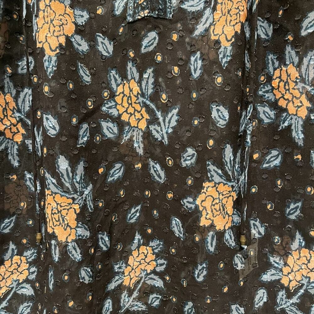 ULLA JOHNSON "Elis" Silk Blouse Swiss Dot Floral Print BOHO  Size:: XS | US 0 - Picture 10 of 10